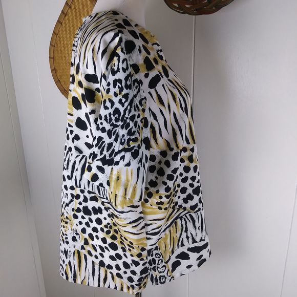 🌷Jordan Leopard 80s 90s Retro boxy fit blouse top - Picture 2 of 8
